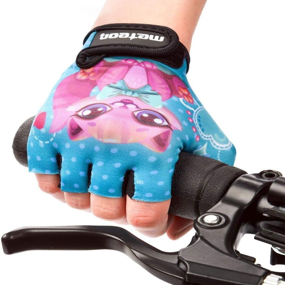 image 1 of Meteor Kids Bike Gloves – Breathable, Non-Slip, Padded for Comfort & Safety Blue | Kitty | JR M