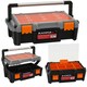 image 2 of 2 Tier 18'' Cantilever Tool Storage Box Organiser Carry Case Trays Screws Nails Black