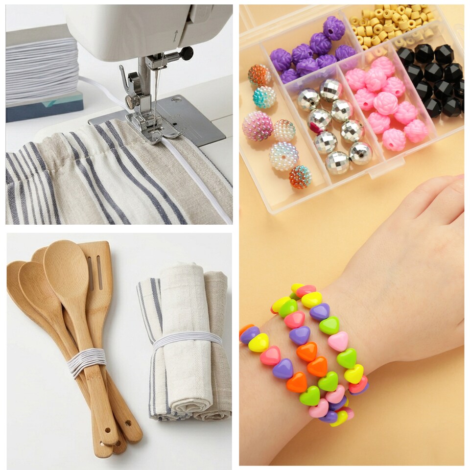 image 1 of 1mm Round Elastic Cord, Soft Durable and Stretchable Material - 25 Metres