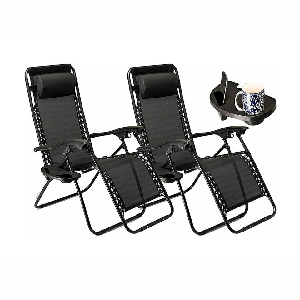 image 1 of Neo Zero Gravity Recliner Garden Sun Loungers | Black