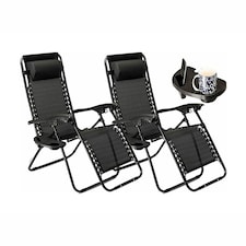 Neo Zero Gravity Recliner Garden Sun Loungers | Black