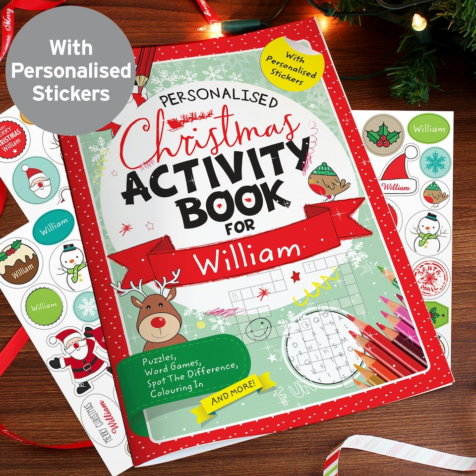 image 1 of Personalised Christmas Activity Book with Stickers