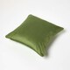 image 5 of Homescapes Olive Green Filled Velvet Cushion with Piped Edge - 46 x 46 cm | Green | Olive Green | 1