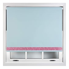 FURNISHED Thermal Blackout Roller Blinds with Glitter Edge - (W)180cm x (L)165cm | Blue | Duck Egg Blue | (W) 180cm x (L) 165cm