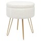 image 1 of Harbour Housewares Round Boucle Storage Footstool - H46 x D37cm - Cream/Gold | Cream | Cream/Gold