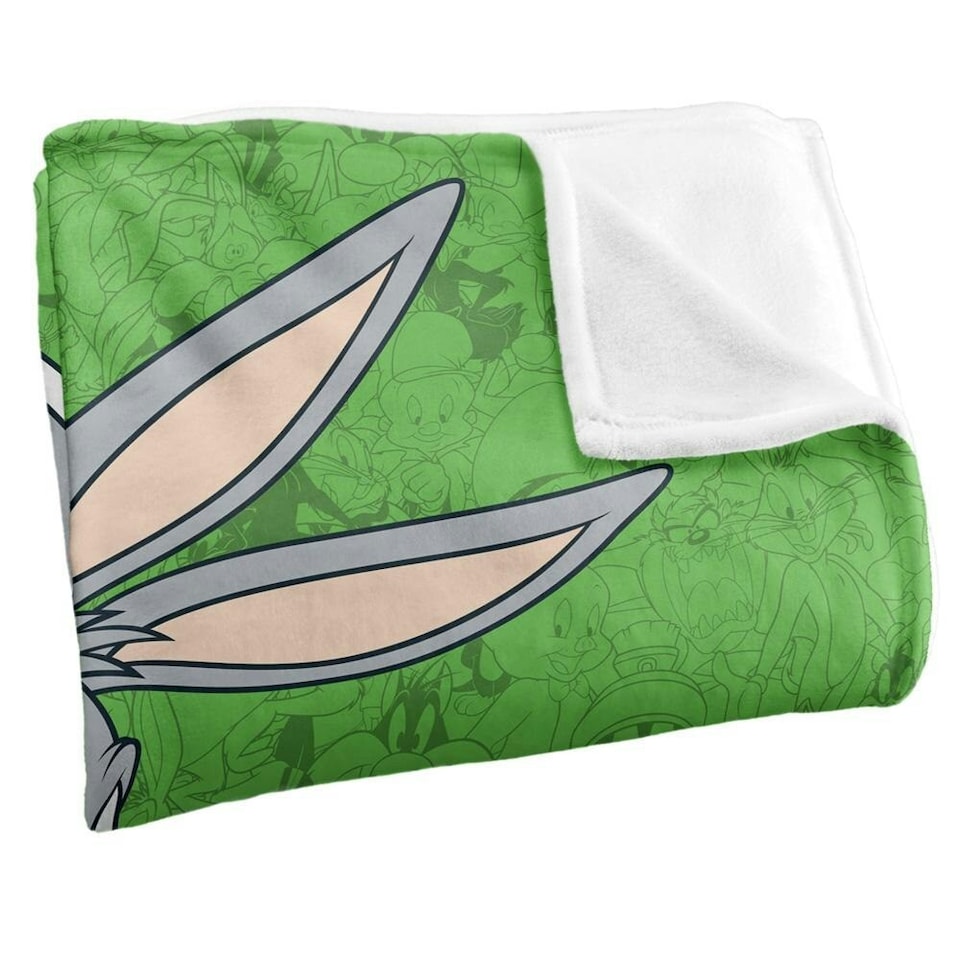 image 1 of Looney Tunes Character Collage Bugs Bunny Blanket - Multicoloured - One Size