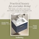 image 3 of Balterley Partial Fluted 1 Drawer Wall Hung Vanity Unit with 1 Tap Hole Minimalist Basin | Blue | Satin Blue