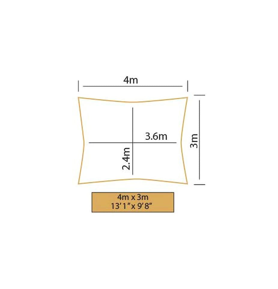 image 1 of 4m x 3m Rectangle Waterproof Charcoal Sun Shade Sail