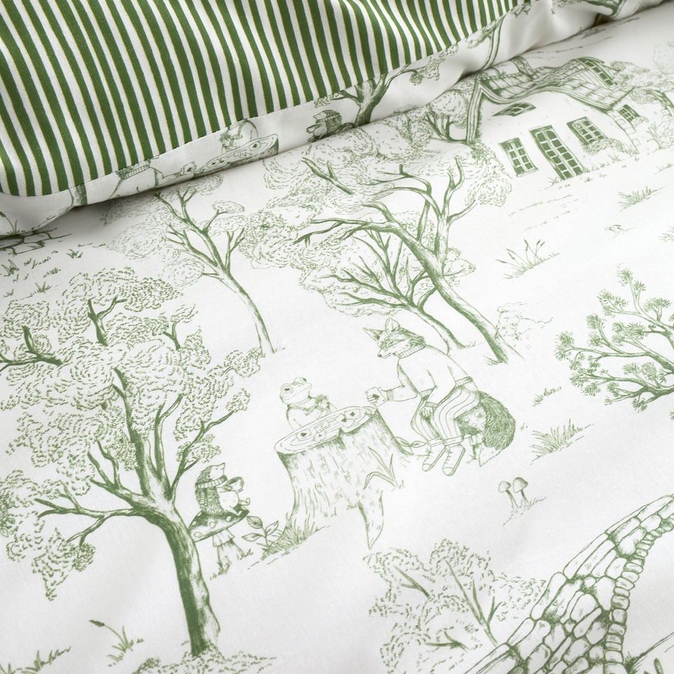 image 1 of Fusion Woodland Toile Duvet Cover Set Green