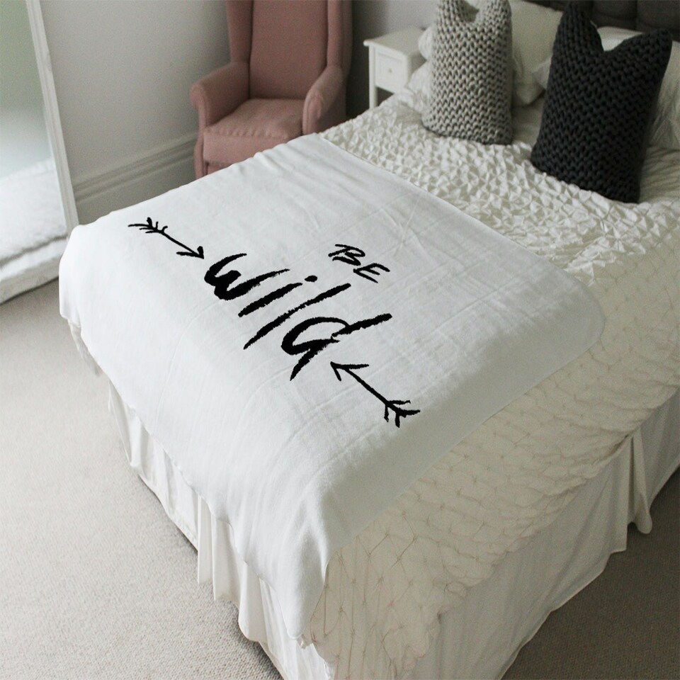 image 1 of Be wild. Inspirational Quote (Blanket)