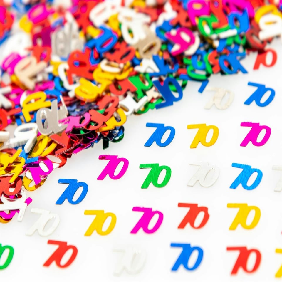 image 1 of 4x 14g 70th Happy Birthday Confetti Mix