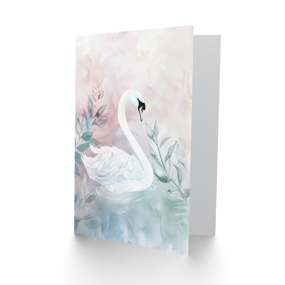 image 1 of Animal Bird Pastel Swan Colour Soft Elegant Her Birthday Card