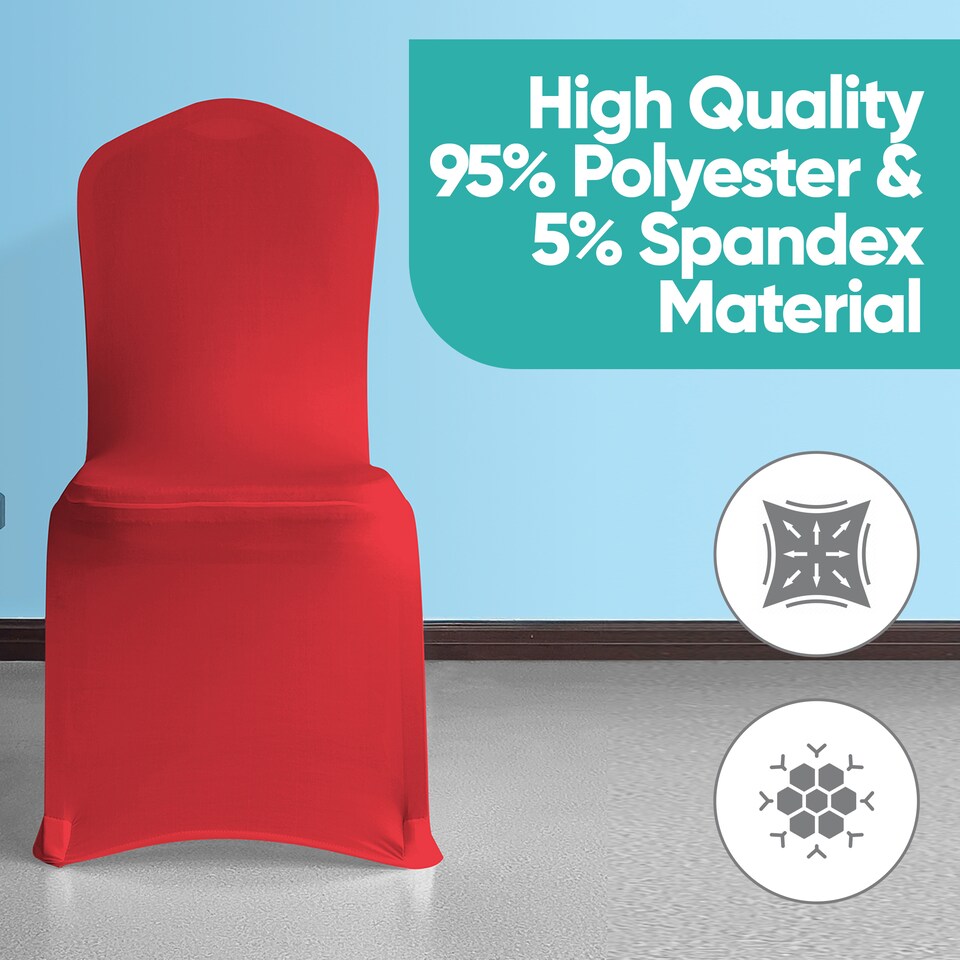 image 1 of Chair Cover Spandex Polyester Stretch, Flat Dining Slipcovers - 10pcs