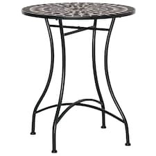 Outsunny 60cm Mosaic Round Bistro Table Outdoor Garden Side Table, Green 