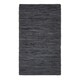 image 2 of Homescapes Denver Leather Woven Rug Black - 120 x 180 cm Black | 120 x 180 cm