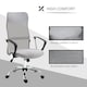 image 6 of HOMCOM Executive Office Chair High Back Mesh Back Seat Desk Chairs, Light Grey