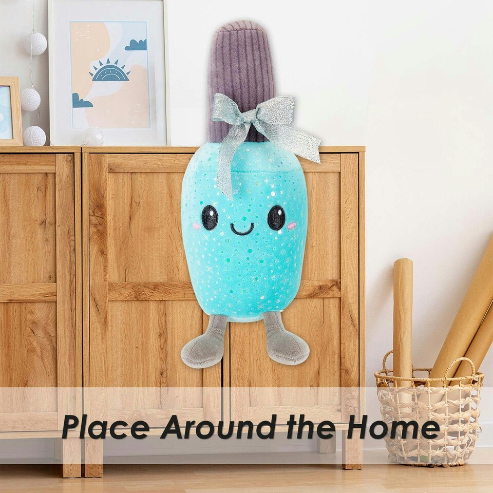 image 1 of Nail Polish Soft Toy Cute Plushie Huggable Cuddly Stuffed Toy 18cm Blue