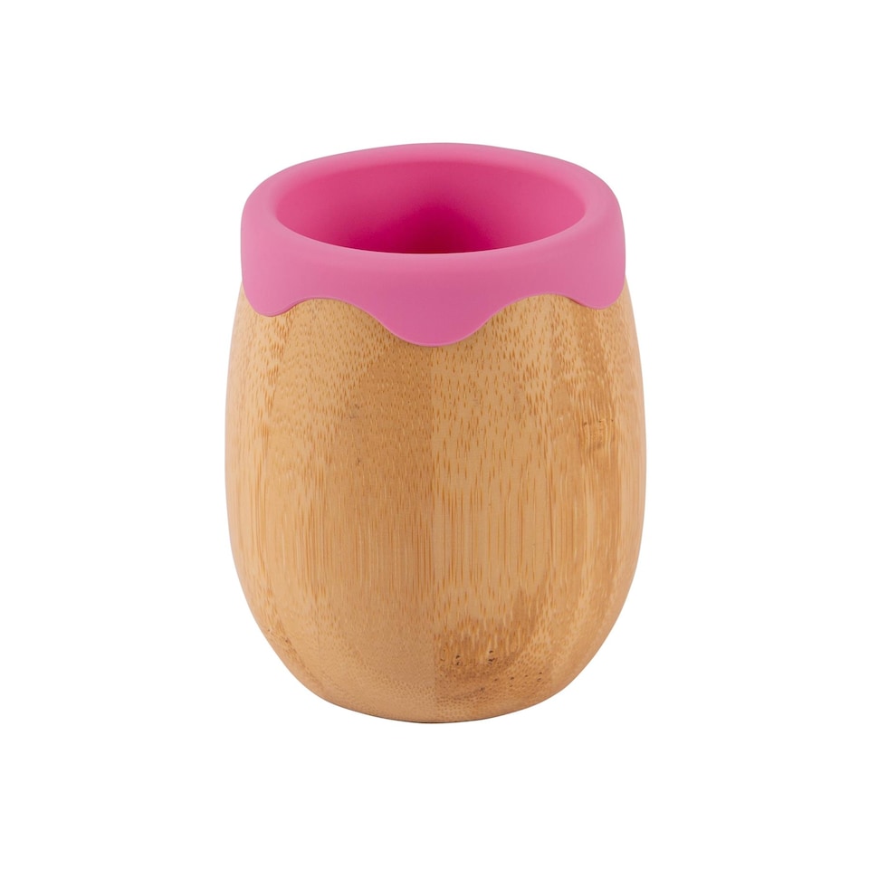 image 1 of Tiny Dining Bamboo Baby Trainer Cup - 130ml - Pink | Pink | Pink
