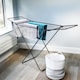 image 3 of Black Clothes Airer Metal Foldable Clothes Drying Rack With Winged Stand For Indoor & Outdoor Use