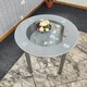 image 2 of Glass Grey Dining Table Round Dining Table Dining Room Kitchen Furniture Grey