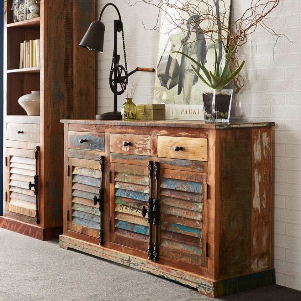 image 1 of Coastal Large Sideboard - Wood - L40 x W140 x H80 cm | Brown