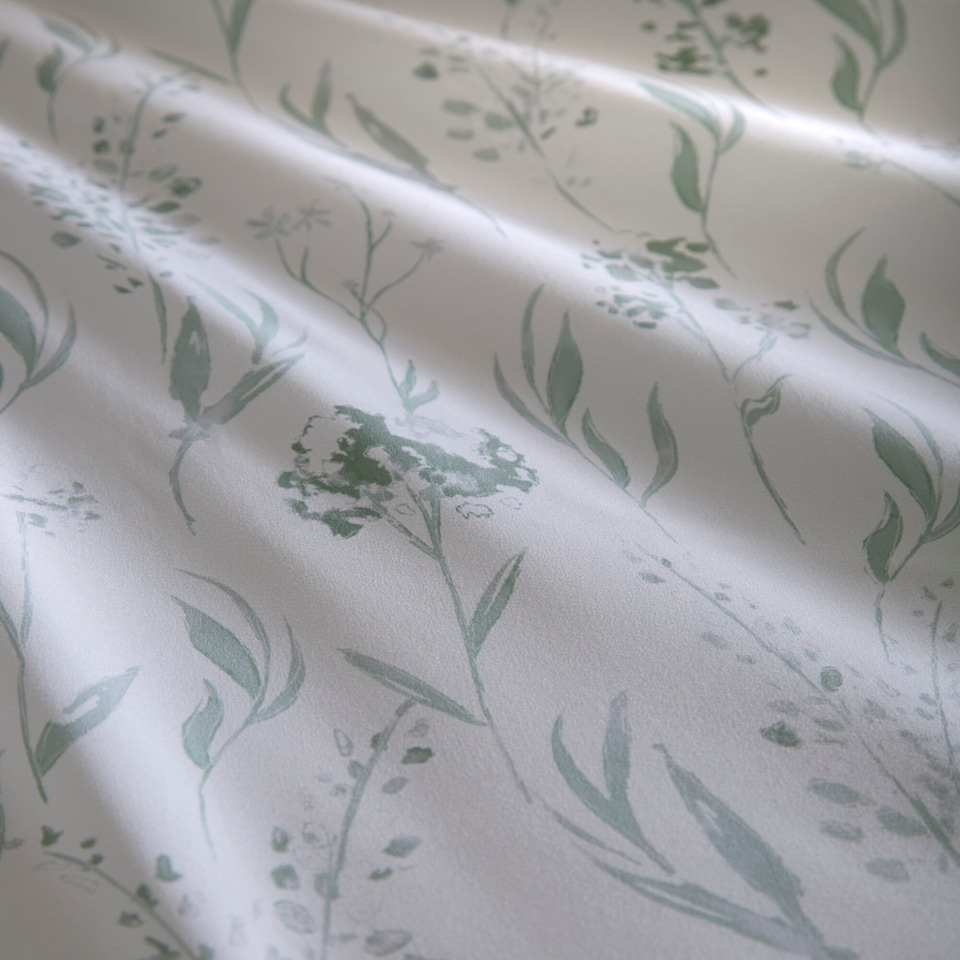 image 1 of Portfolio Home Wildflower Floral Bed Linen Bedding Duvet Cover Set With Pillowcase | Green | King