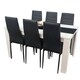 image 1 of Modern White And Black Dining Table Set With 6 Black Chairs Dining Room Furniture