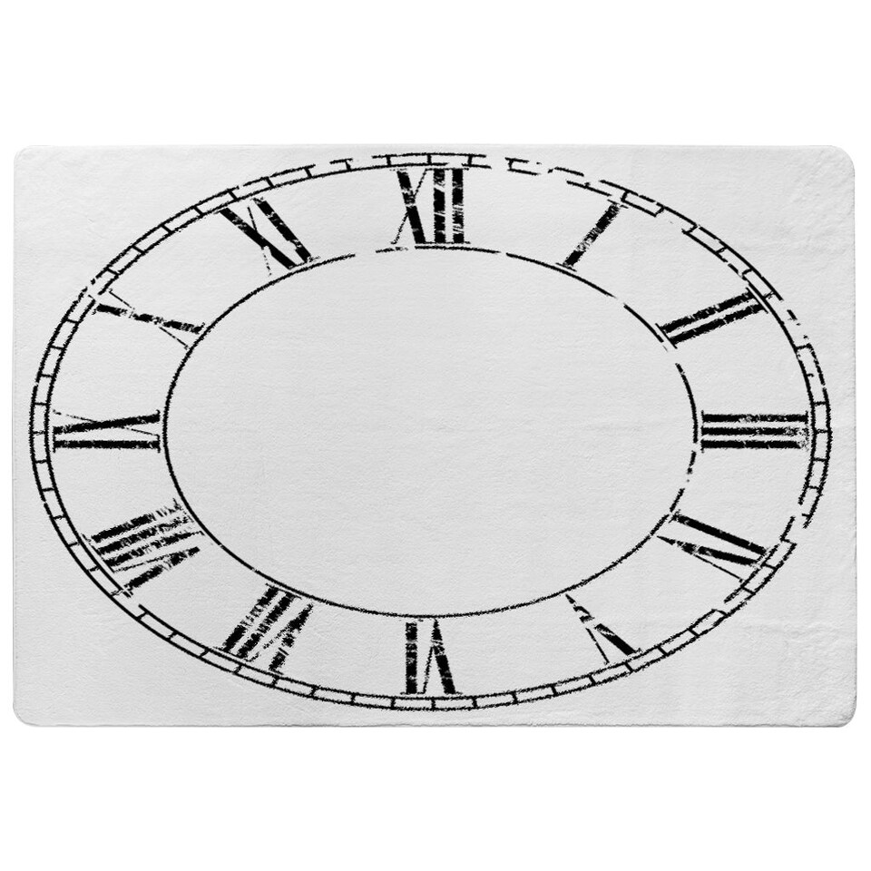 image 1 of Roman Numeral Clock (Rug) Multi | Medium: 80x150cm