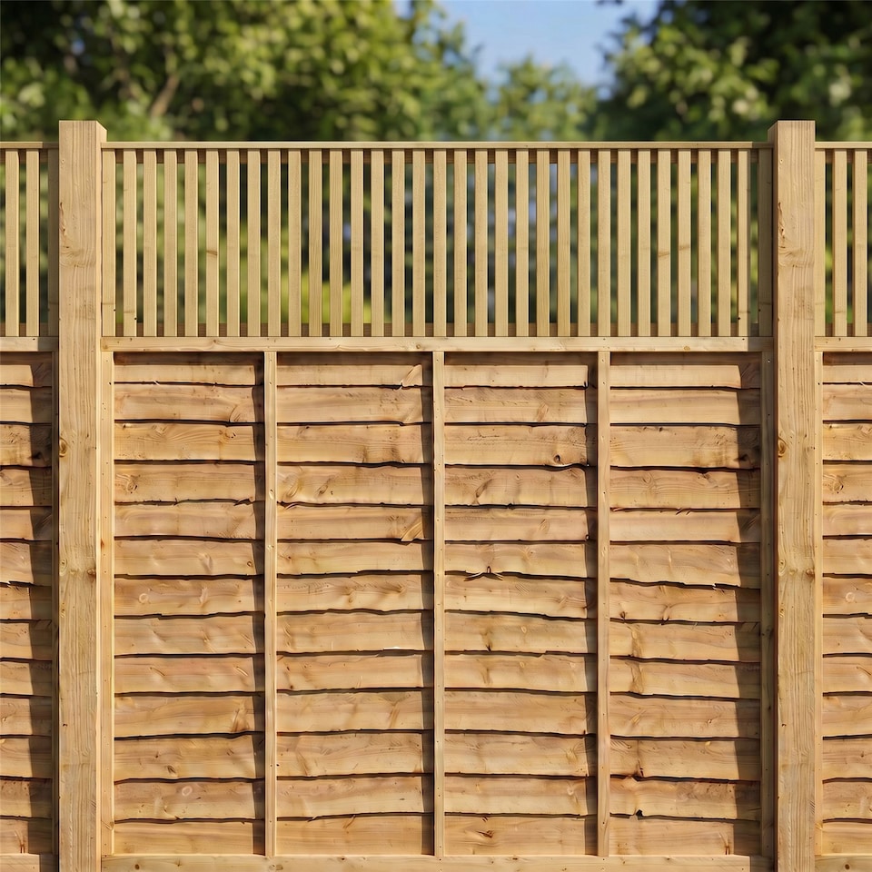 image 1 of Premier Tuscany Wooden  W:6ft x H:1.5ft Trellis Fence Panel Topper Screen (Pack of 5)