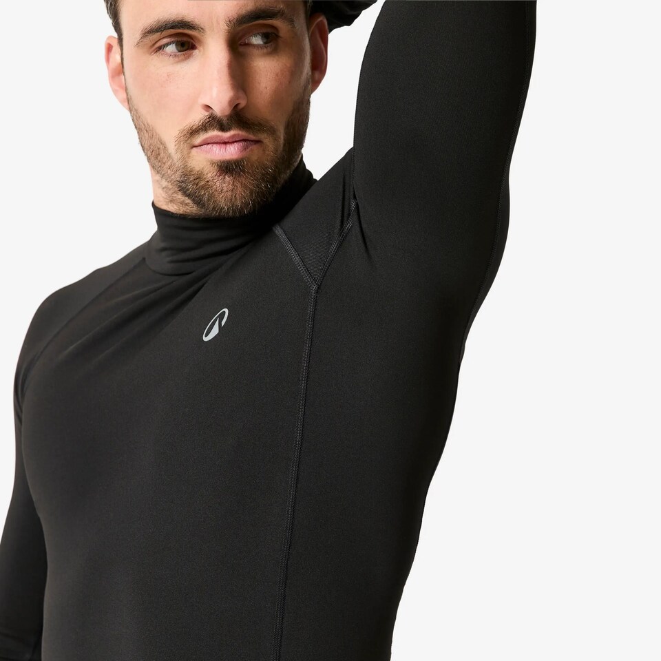 image 1 of Decathlon Men’s Long Sleeve Fleece Top Surf 900 - Black