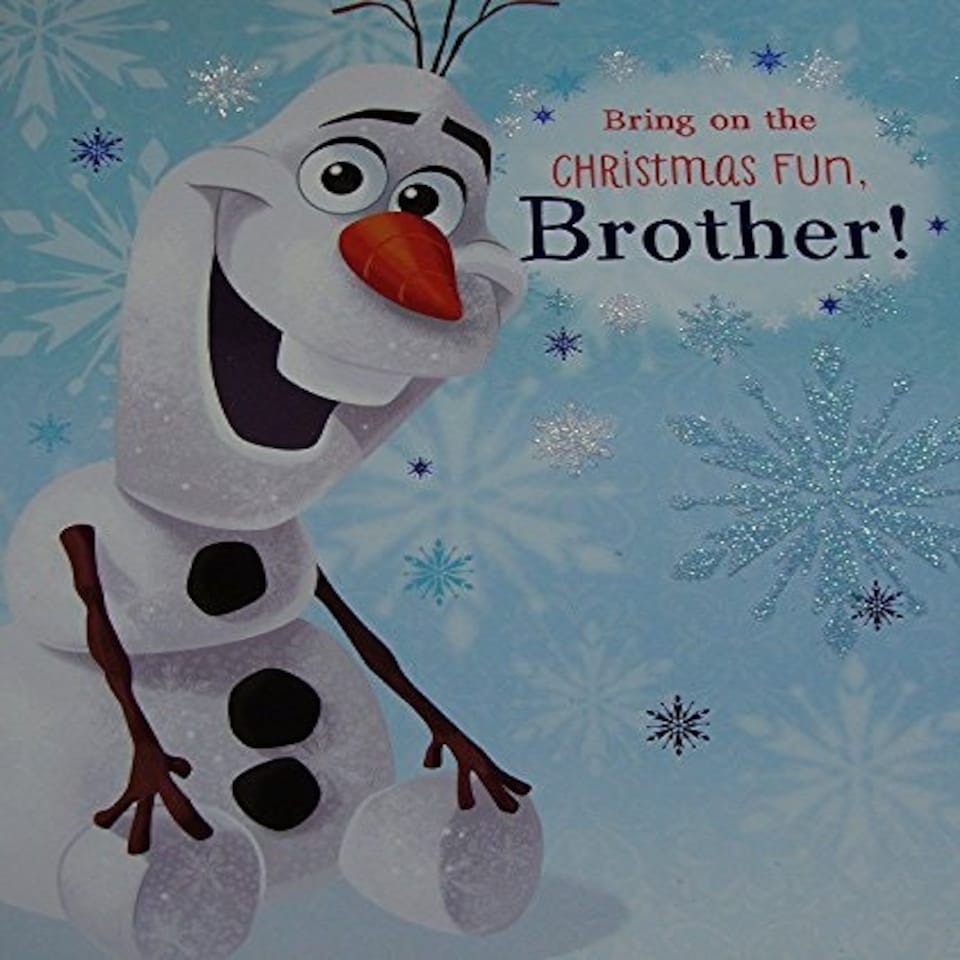 image 1 of For Brother Frozen Olaf Christmas Card