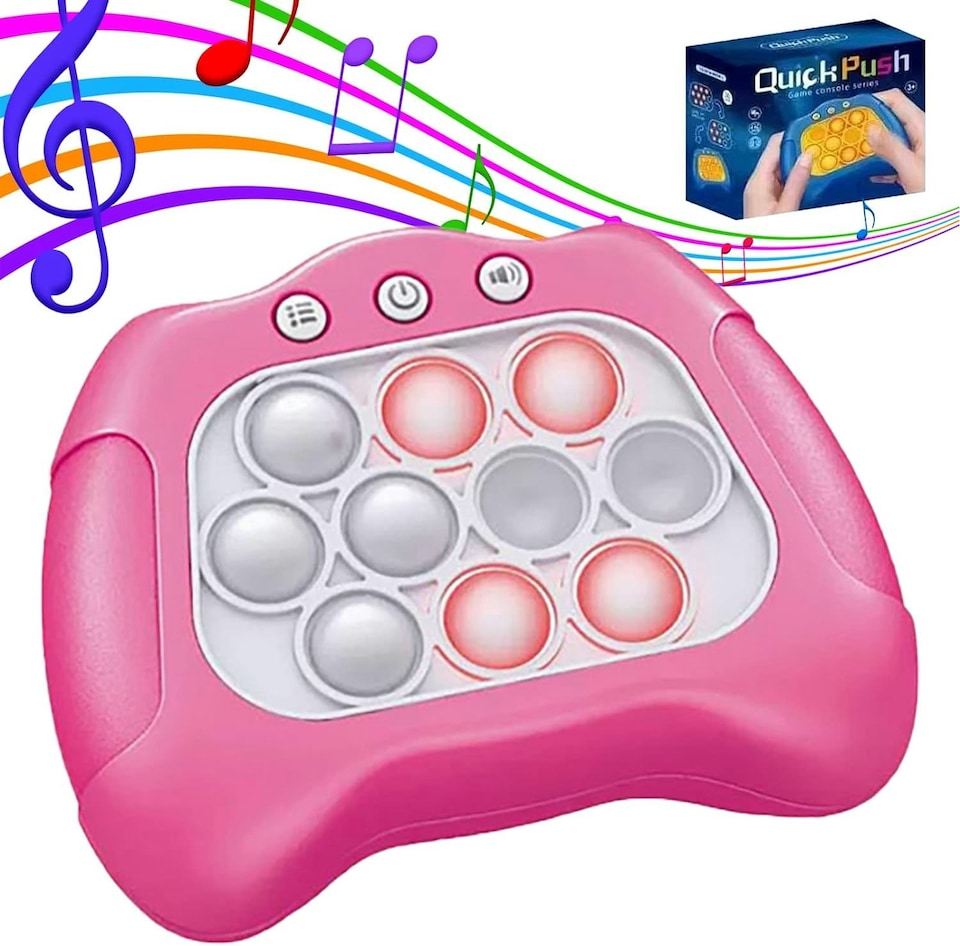 image 1 of Pink Quick push bubbles game console