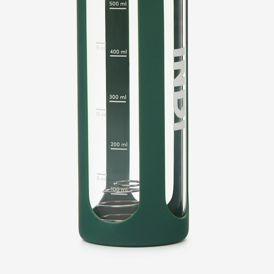 image 1 of INDI Glass Shaker Bottle with Metal Whisking Ball Green | 750ml