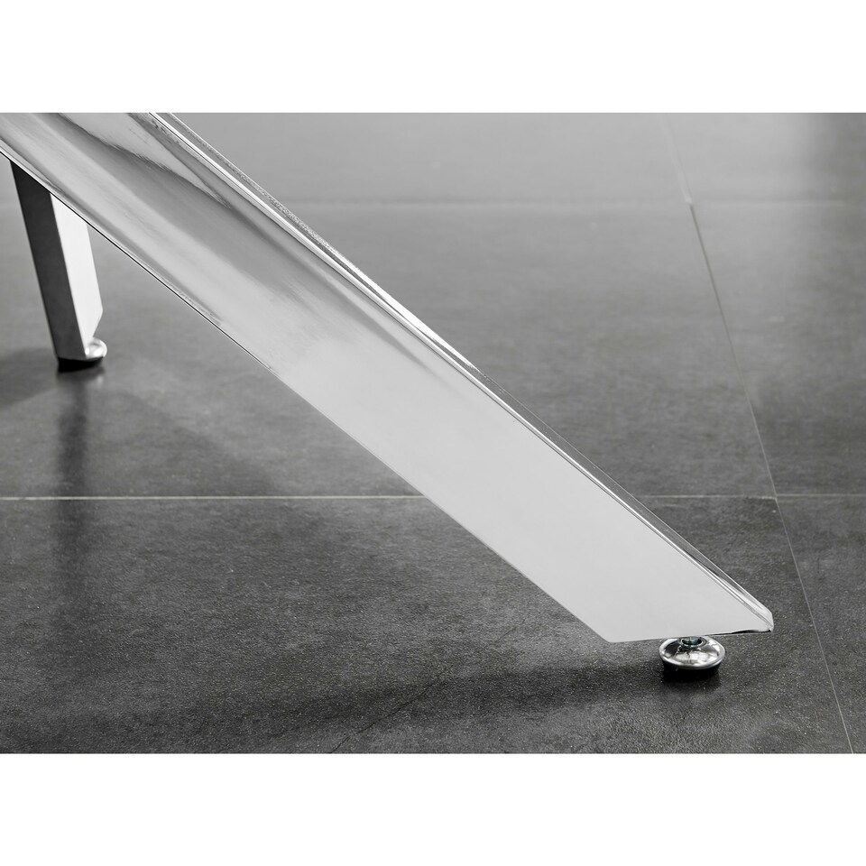 image 1 of Furniturebox Novara Chrome Round Glass Dining Table