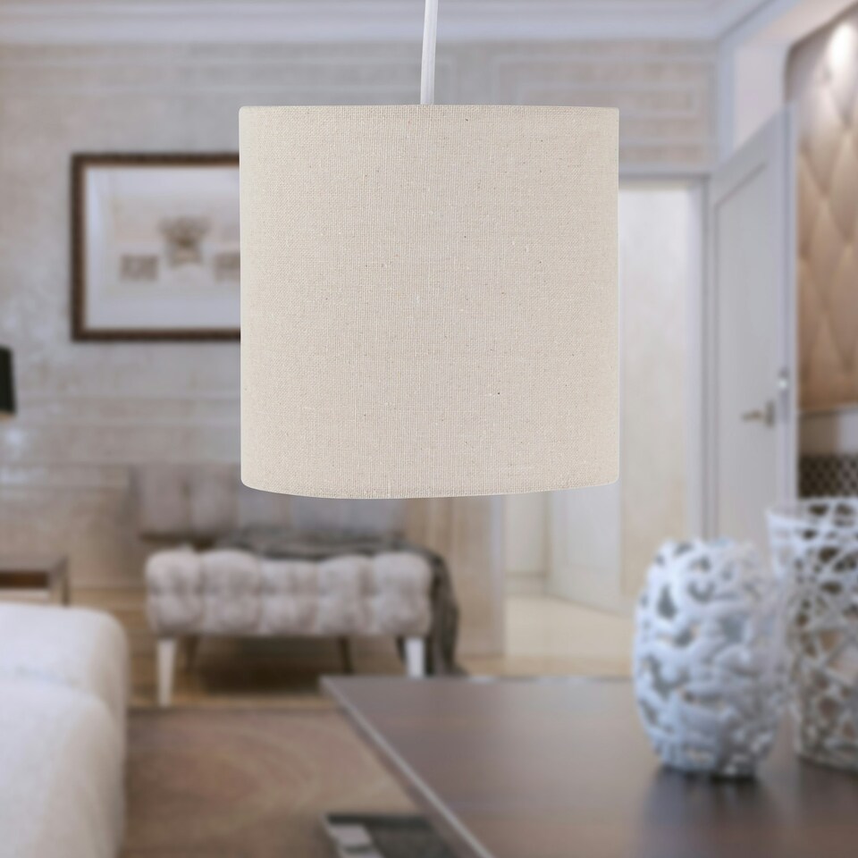 image 1 of Natural Linen 15.5cm Table Lamp Shade Brown