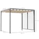 image 5 of Outsunny 2.8 x 3m Metal Outdoor Pergola with Retractable Roof, Outdoor Gazebo Canopy Shelter with Grommet Holes for Garden, Patio, Lawn, Beige