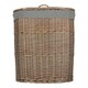 image 3 of Antique Wash Grey Cotton Lined Oval Willow Laundry Basket