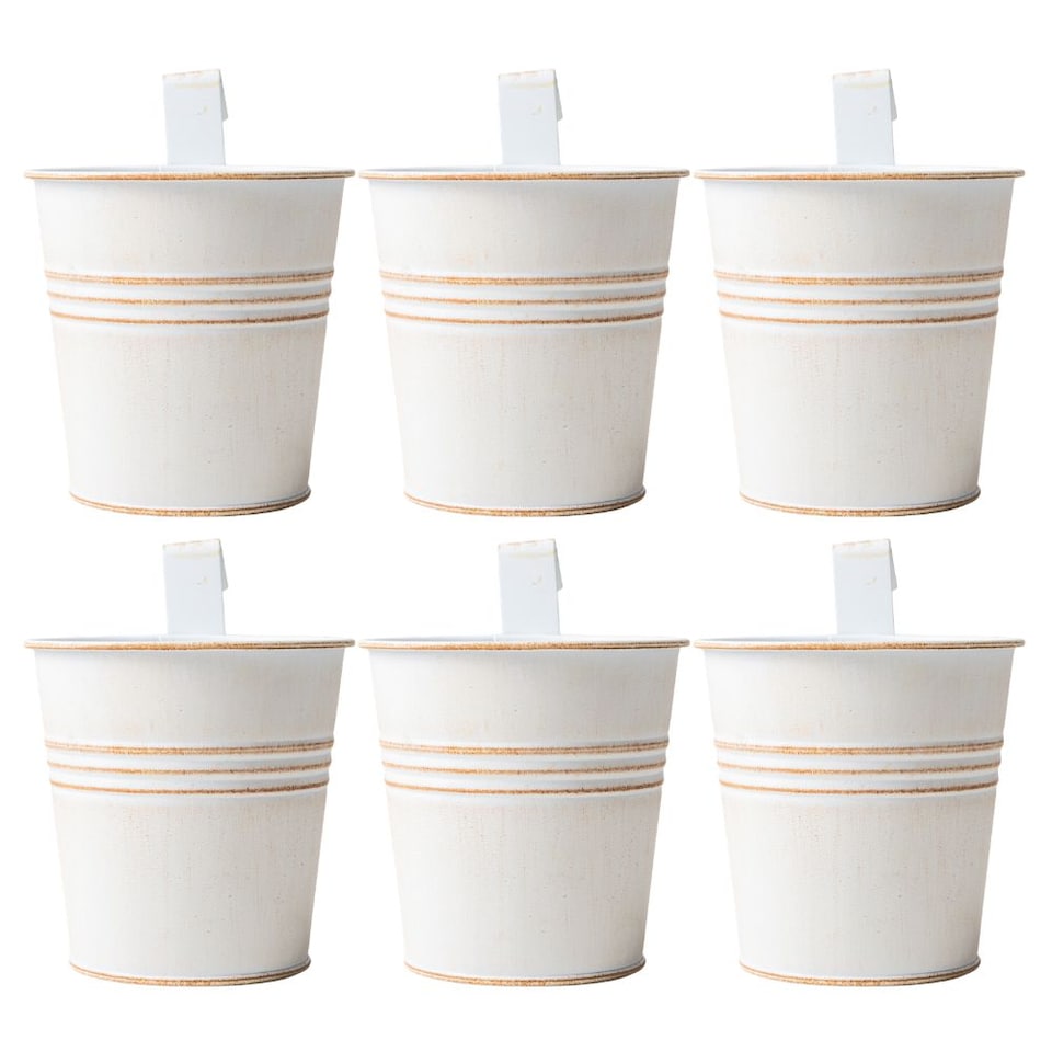 FabFinds Cream Over Fence Plant Pot 9.5cm 6 Pack