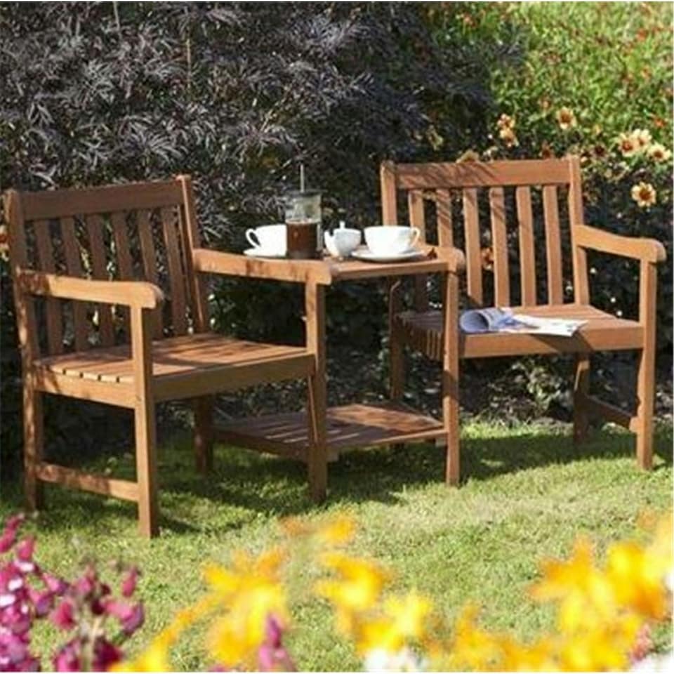 image 1 of 2 Seater Deluxe Hampton Hardwood Companion Garden Seat (6ft x 2ft)