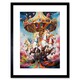image 1 of Magical Carousel Rainbow Clouds Fantasy Kids Bedroom 9x7" Black Framed Wall Art Print