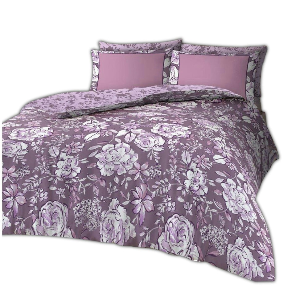 image 1 of VELVETIO Beatrice Complete Duvet Cover Set with Fitted Sheet Printed Bedding Quilt Multi | King