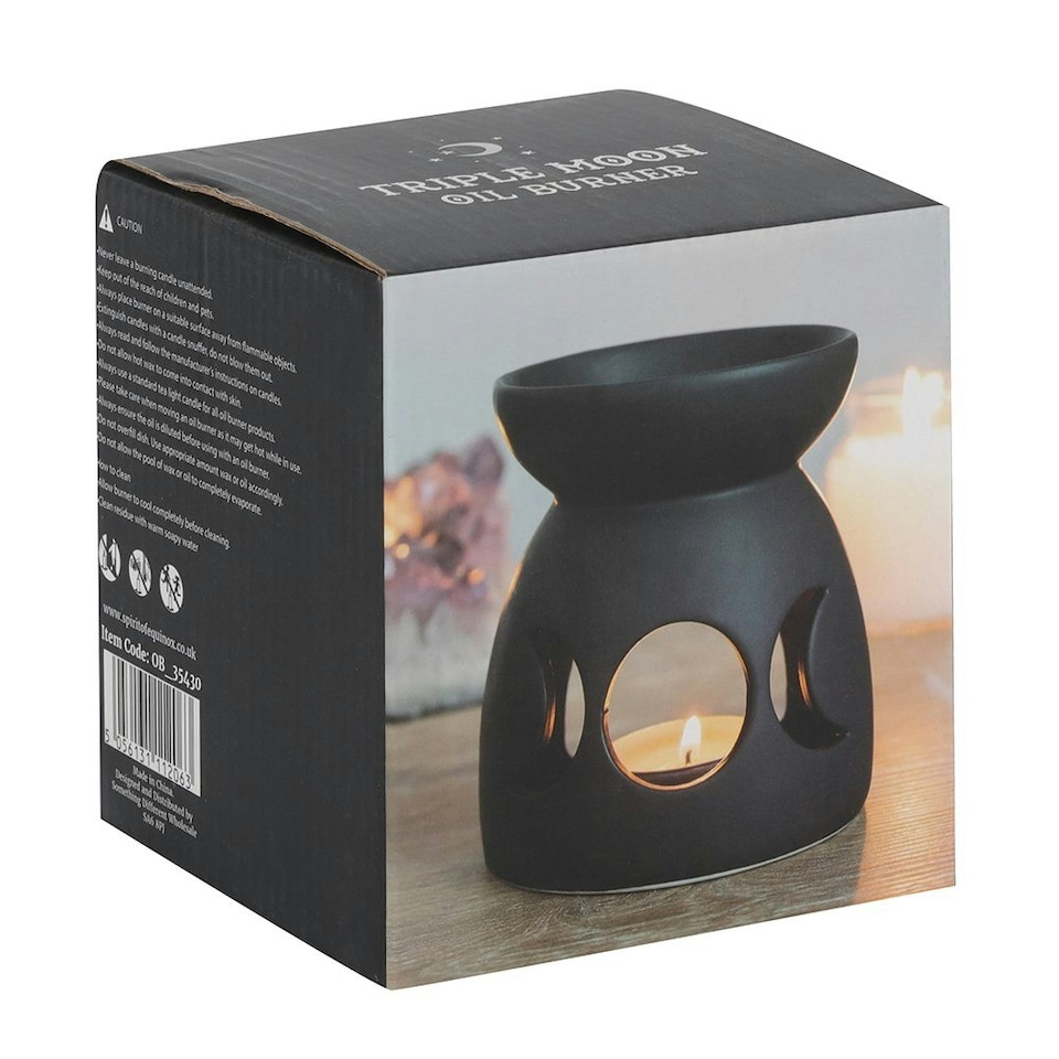 image 1 of Something Different Triple Moon Oil Burner - Black - One Size