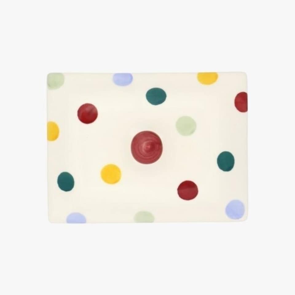 image 1 of Butter Dish: Emma Bridgewater Polka Dot Butter Dish, Ceramic | White
