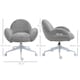 image 3 of HOMCOM Fluffy Desk Chair, Cute Makeup Vanity Chair with Rolling Wheels for Home Bedroom Living Room, Grey