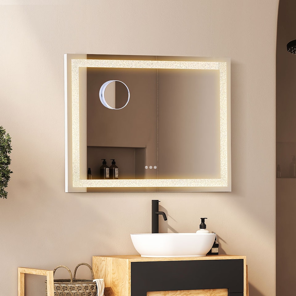 image 1 of Emitto Emitto Tabletop Touch Vanity Mirror Makeup USB LED Medium 58x48cm | Clear | M