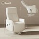 image 3 of HOMCOM Massage Reclining Chair with Adjustable Backrest, Cream White Cream