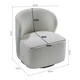image 5 of Living and Home Chic Upholstered Swivel Chair - White