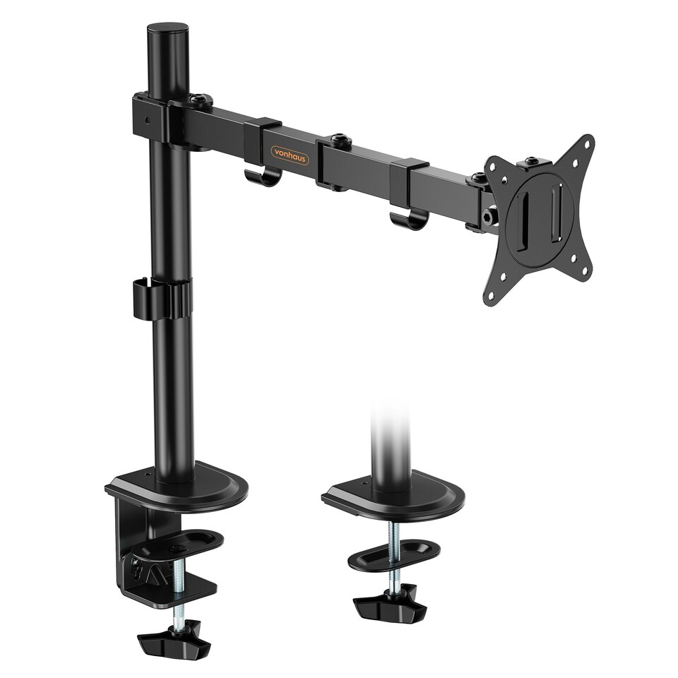 image 1 of VonHaus Height Adjustable Single Monitor Mount for 13-32" Screens