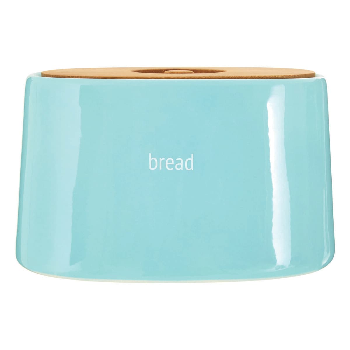 Orsina Luxe Green Ceramic Bread Bin, Tapered Bread Box with Bamboo Lid, Large Bread Storage Container For Loaves