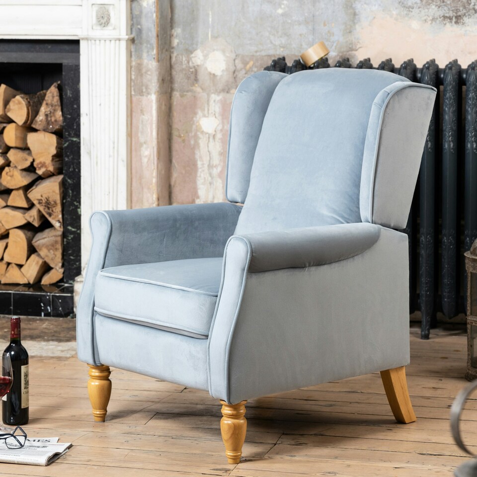 image 1 of Barksdale Recliner Armchair - Light Blue